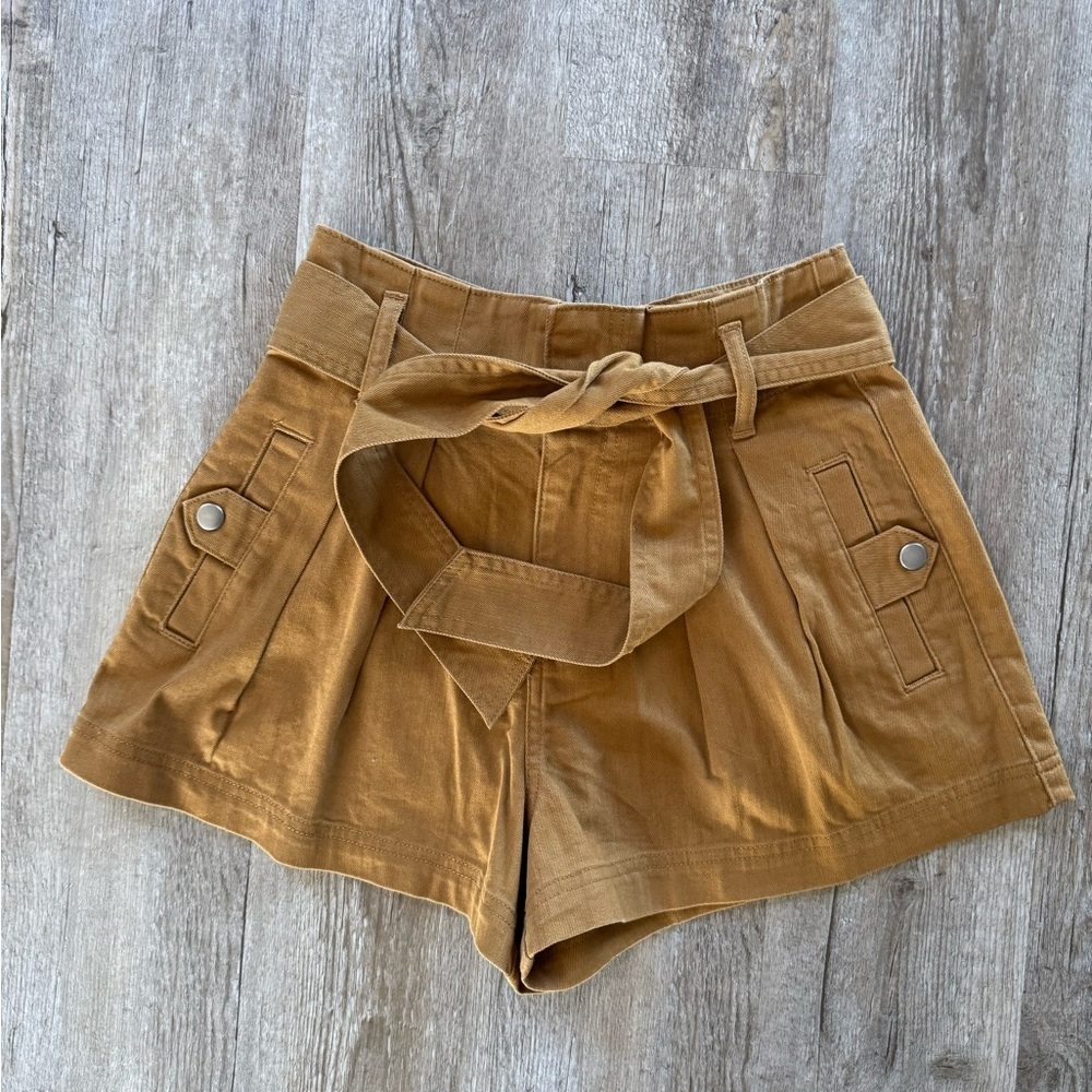 TLGA Self Trouser High Rise Shorts with Belt